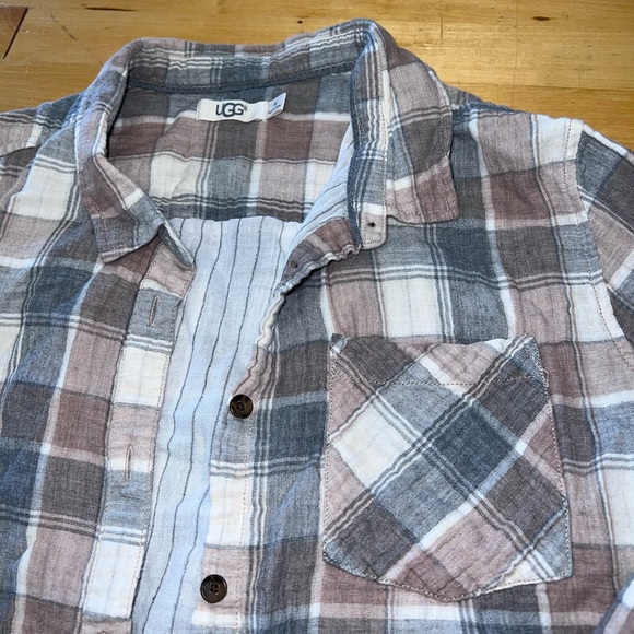 UGG Women’s Plaid Shirt - Relaxed Open Back - XL - Picture 3 of 7
